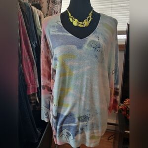 Charlie B Sz XL graffiti Pastel Sweater